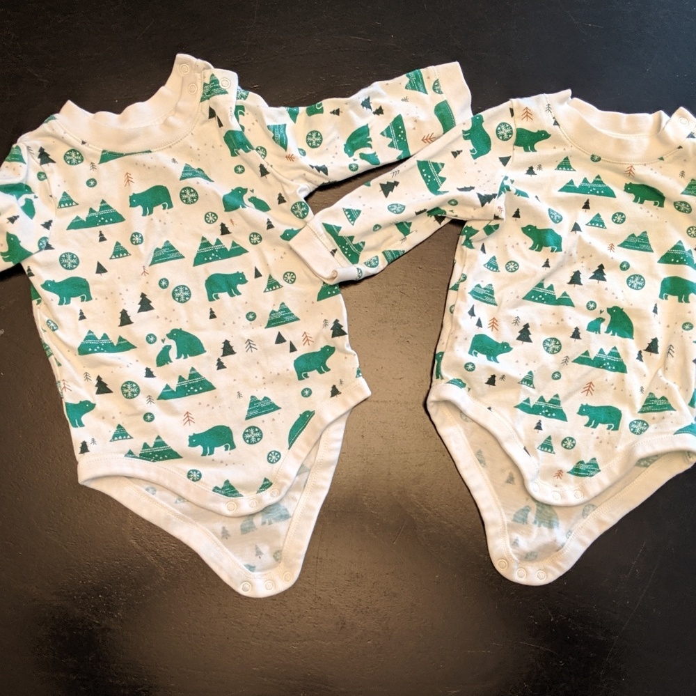 Matching 3-6 mos Gymboree Christmas Bodysuits